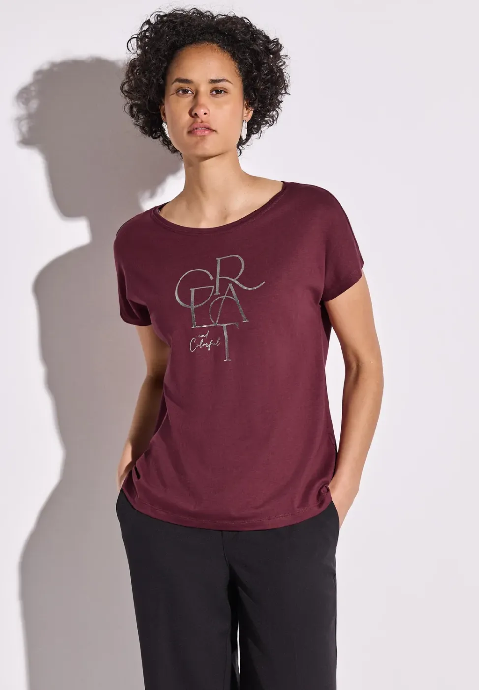 Shirt met folietekst