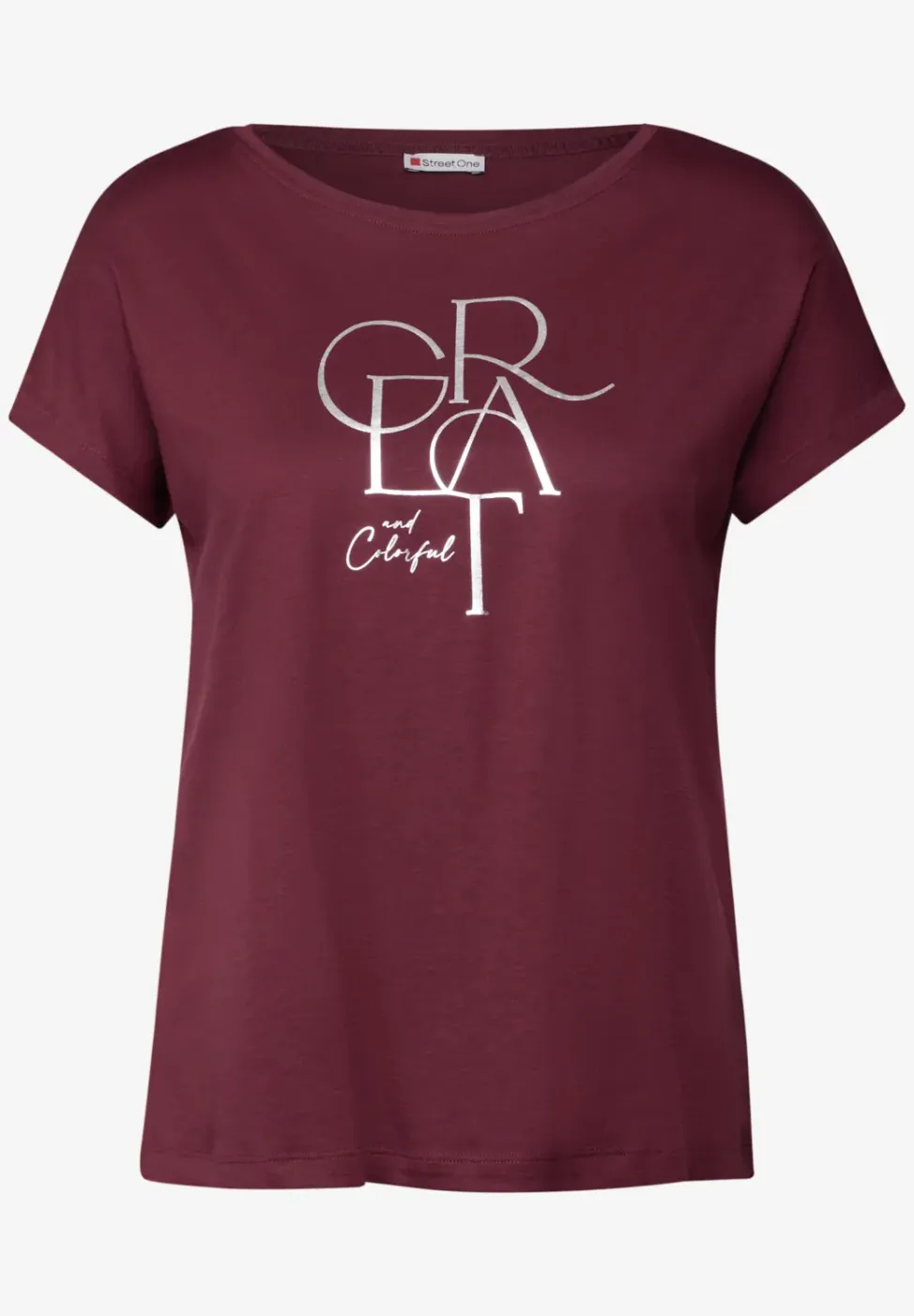 Shirt met folietekst