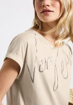 Shirt met folietekst