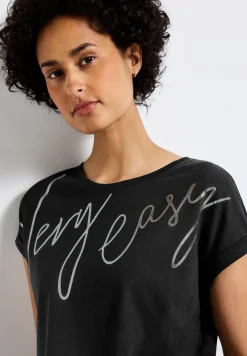 Shirt met folietekst