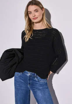 Shirt met gebreide look