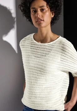 Shirt met gebreide look