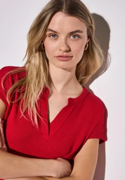 Shirt met gebreide look