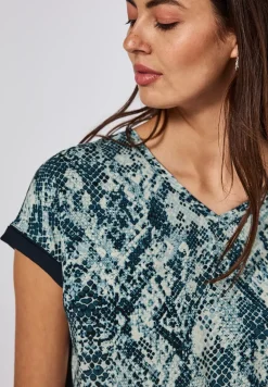 Shirt met gedessineerde V-hals