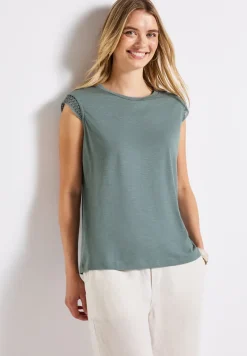 Shirt met gehaakte details