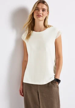 Shirt met gehaakte details