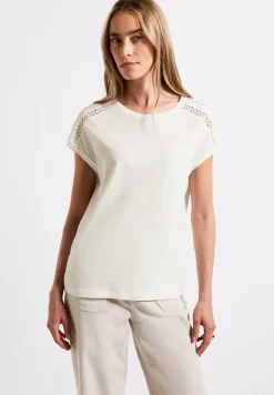Shirt met gehaakte details
