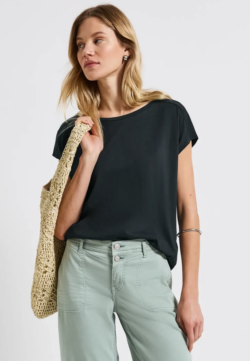 Shirt met gehaakte details