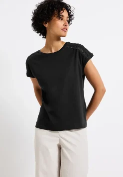 Shirt met gehaakte details