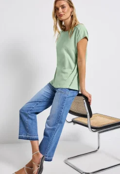 Shirt met gehaakte details
