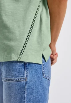 Shirt met gehaakte details