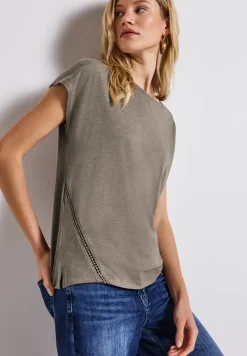 Shirt met gehaakte details