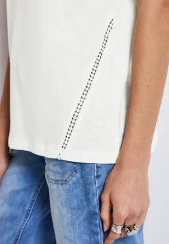 Shirt met gehaakte details