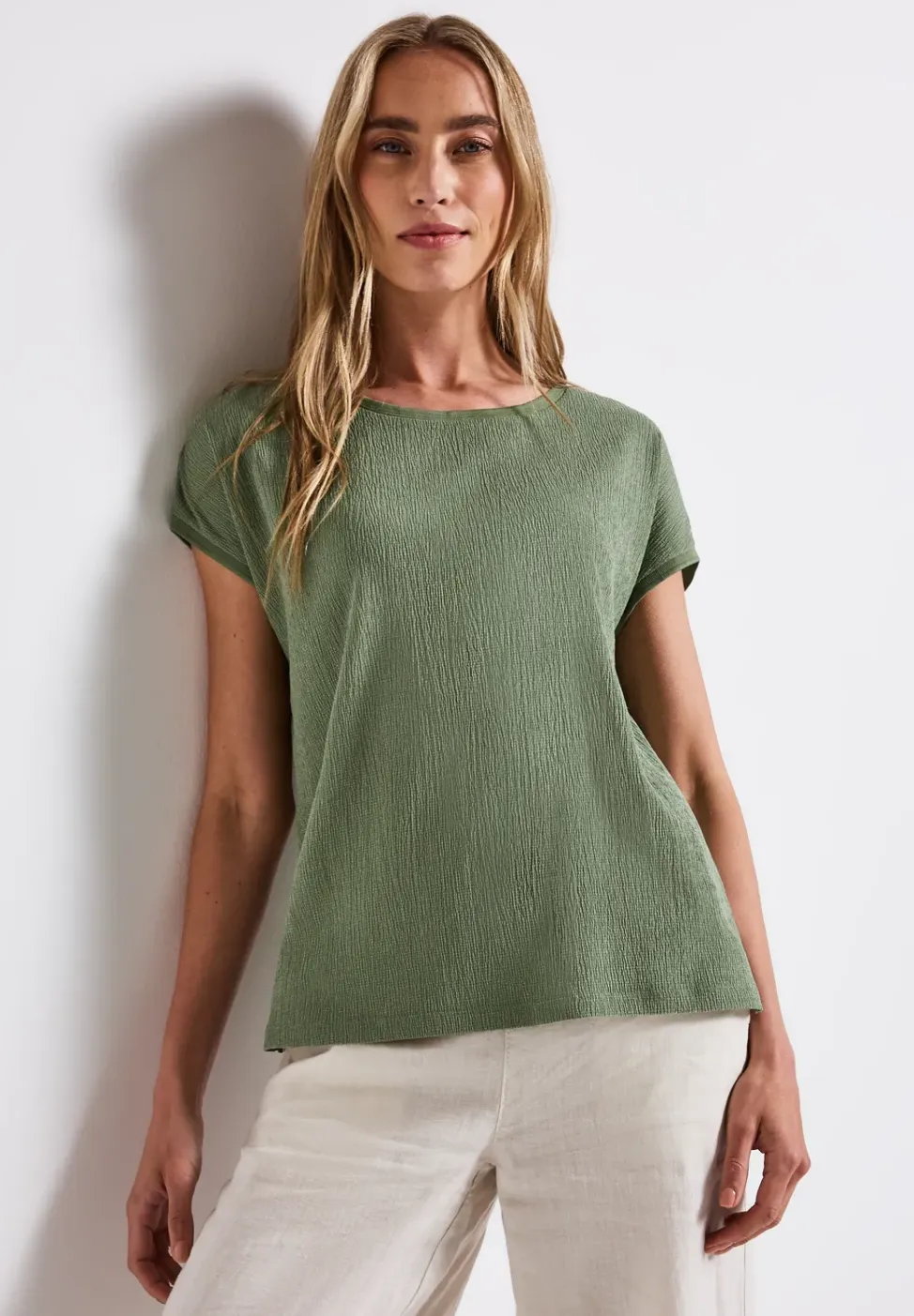 Shirt met gemengde structuur