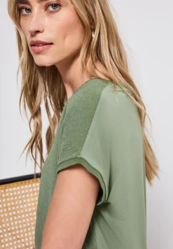 Shirt met gemengde structuur