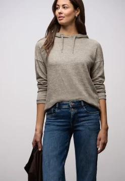 Shirt met gemêleerde capuchon