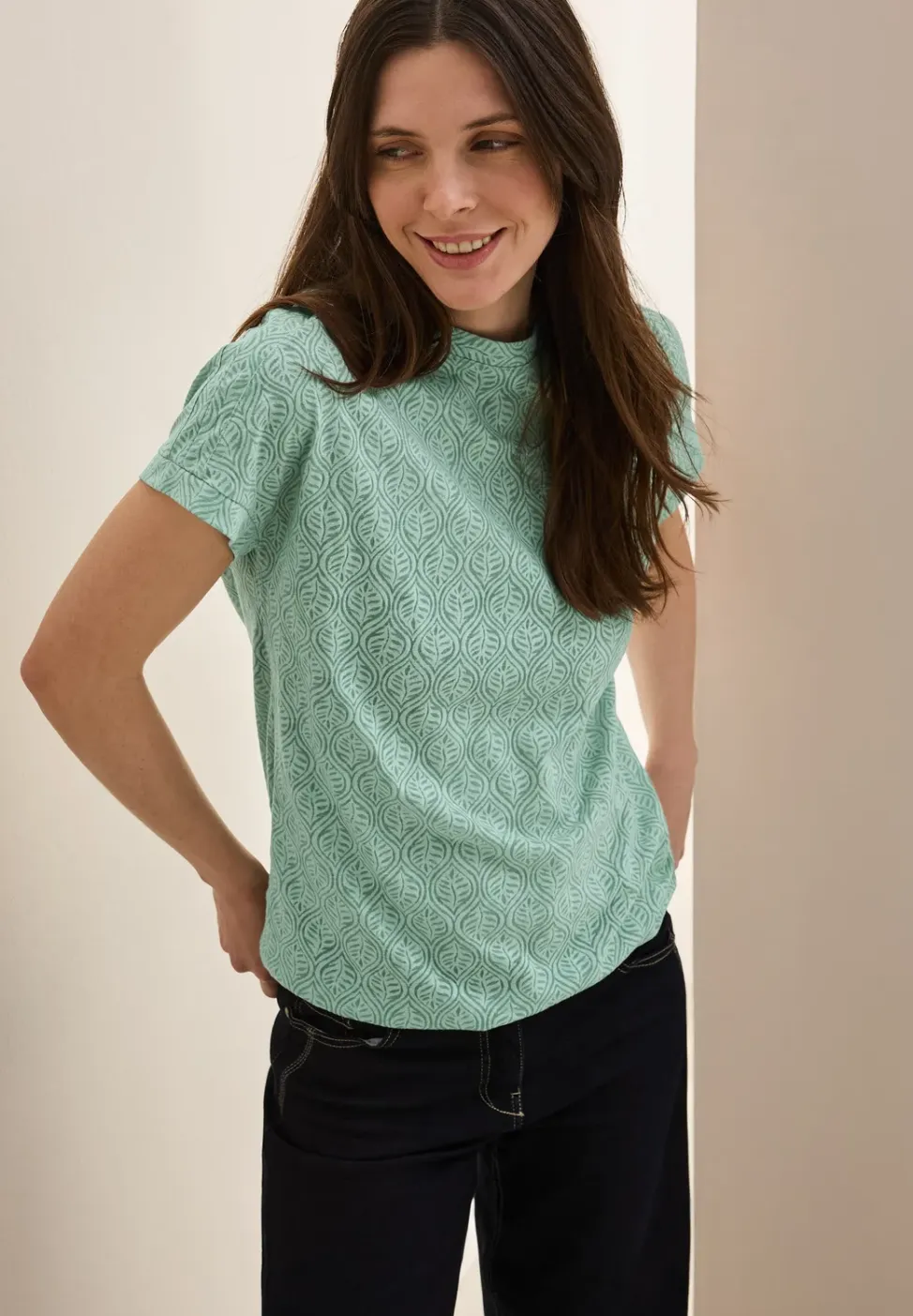 Shirt met gemêleerde look