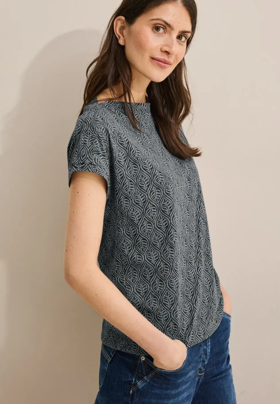 Shirt met gemêleerde look