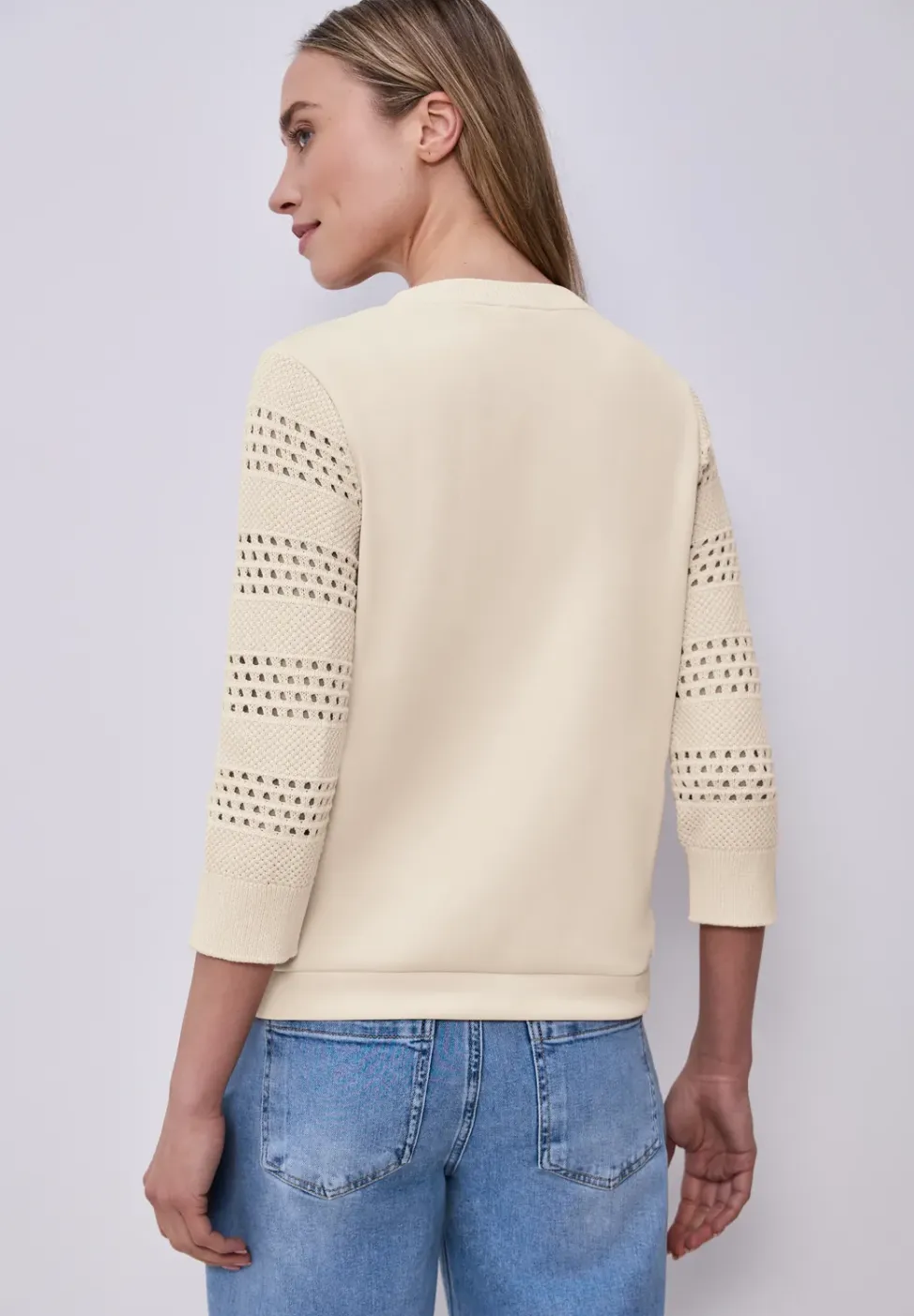Shirt met geperforeerde mouwen