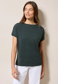 Shirt met geperforeerd patroon