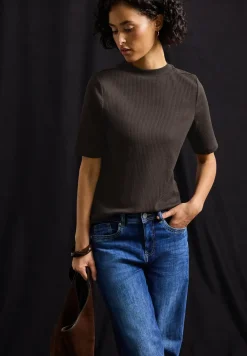 Shirt met geribbelde textuur