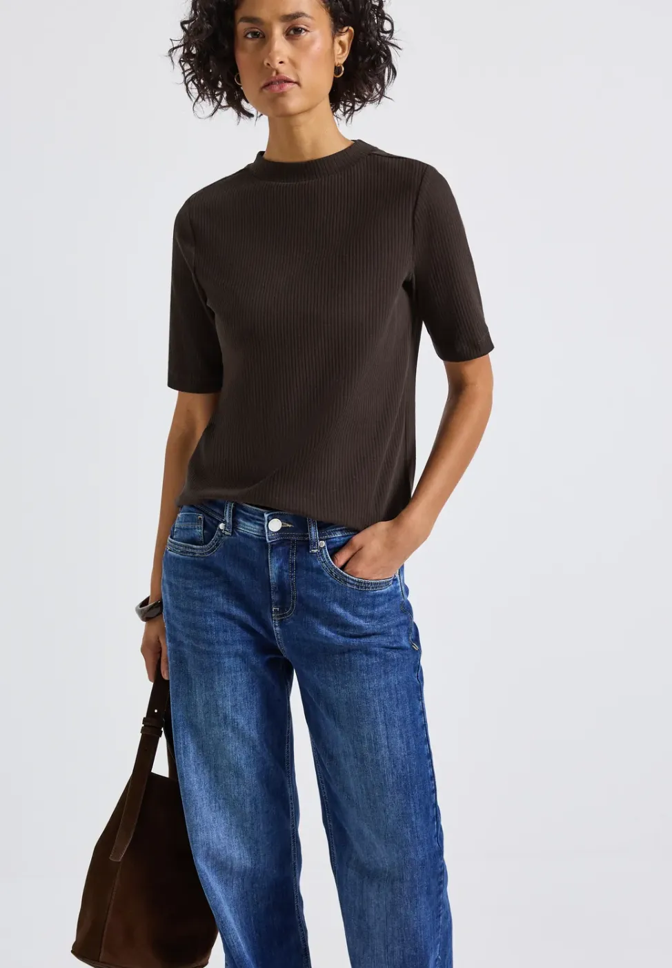 Shirt met geribbelde textuur