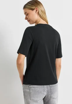 Shirt met geribbelde textuur