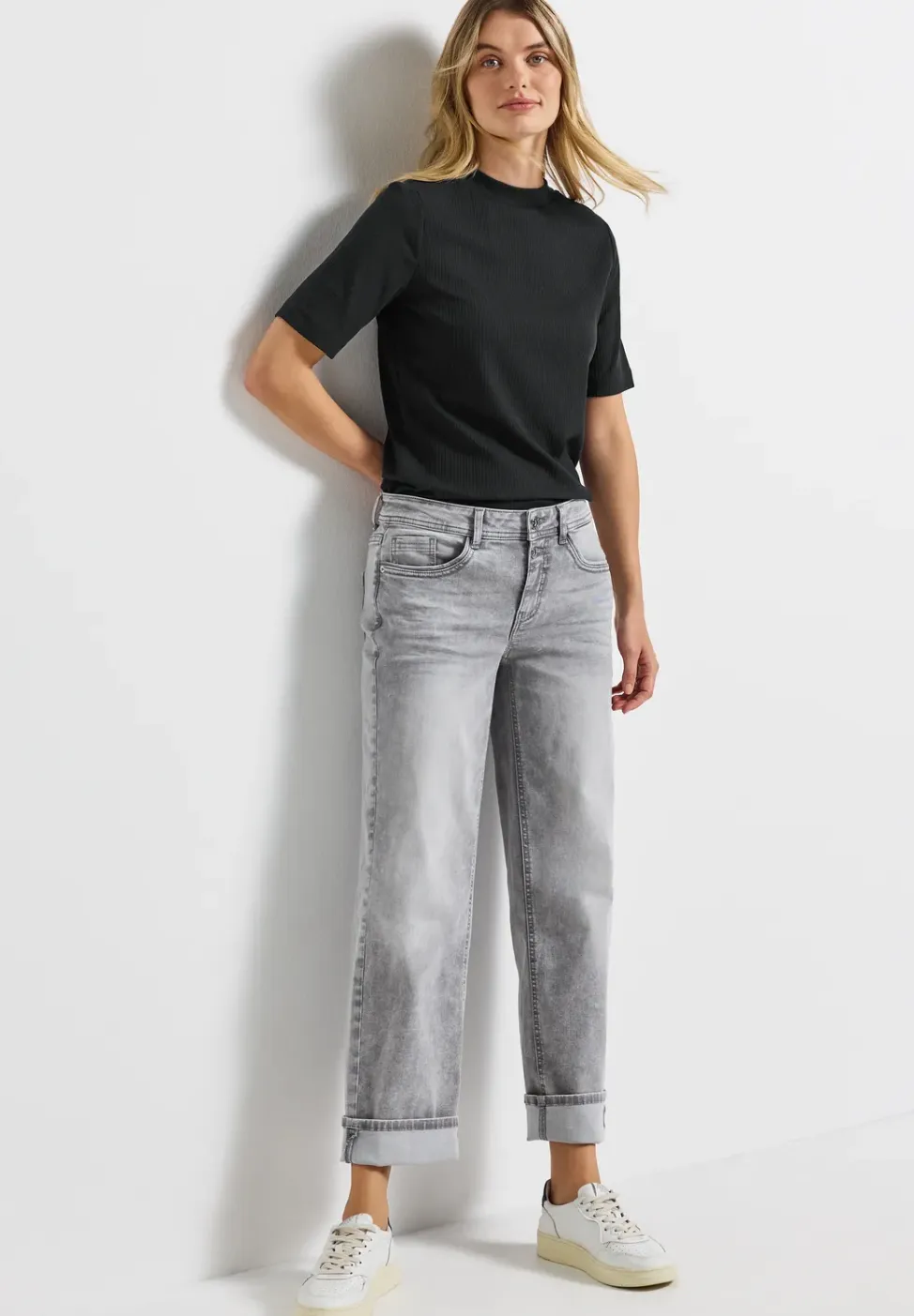 Shirt met geribbelde textuur