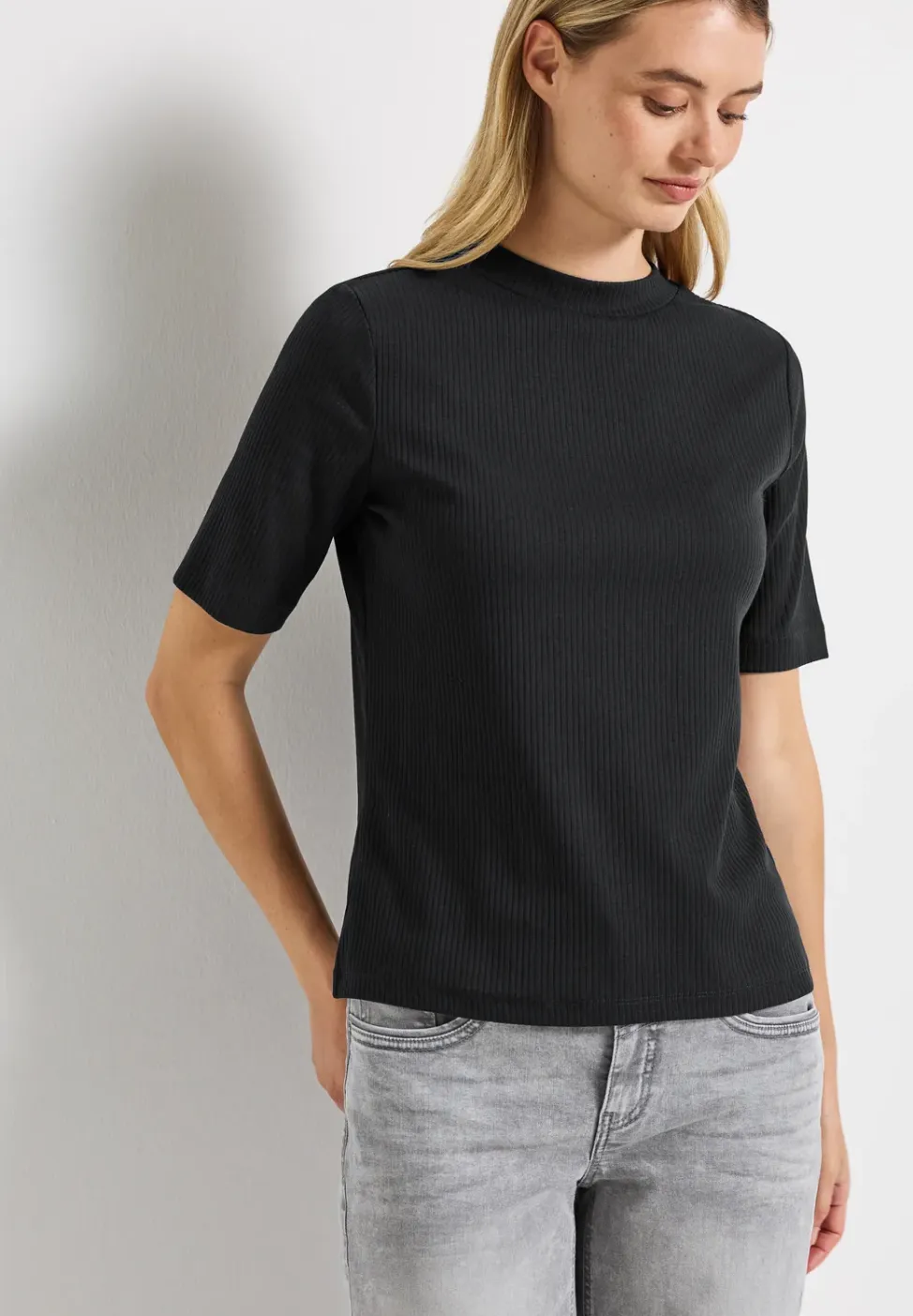 Shirt met geribbelde textuur