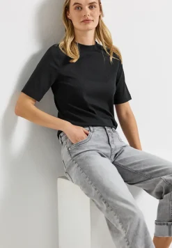 Shirt met geribbelde textuur