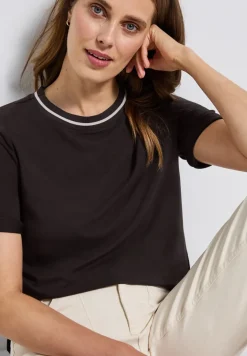 Shirt met geribd detail