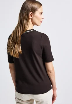 Shirt met geribd detail