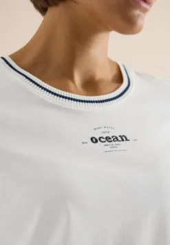 Shirt met geribde details