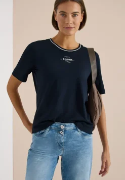 Shirt met geribde details