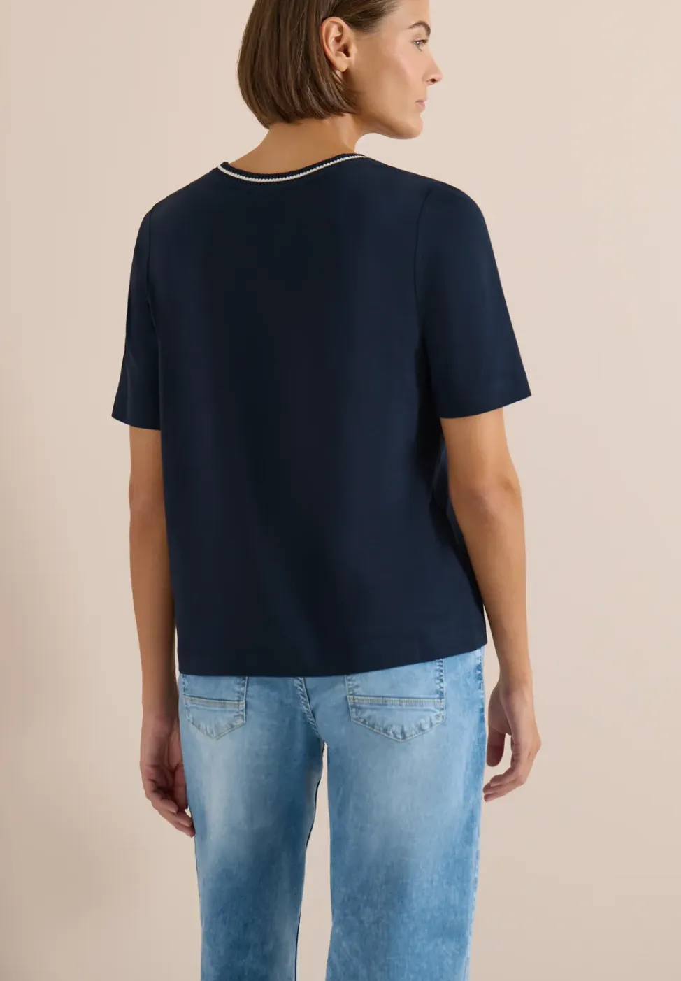 Shirt met geribde details