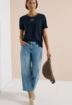Shirt met geribde details
