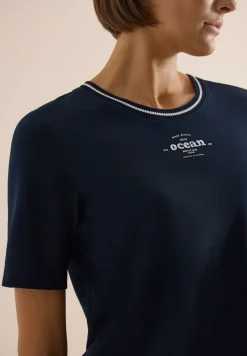 Shirt met geribde details