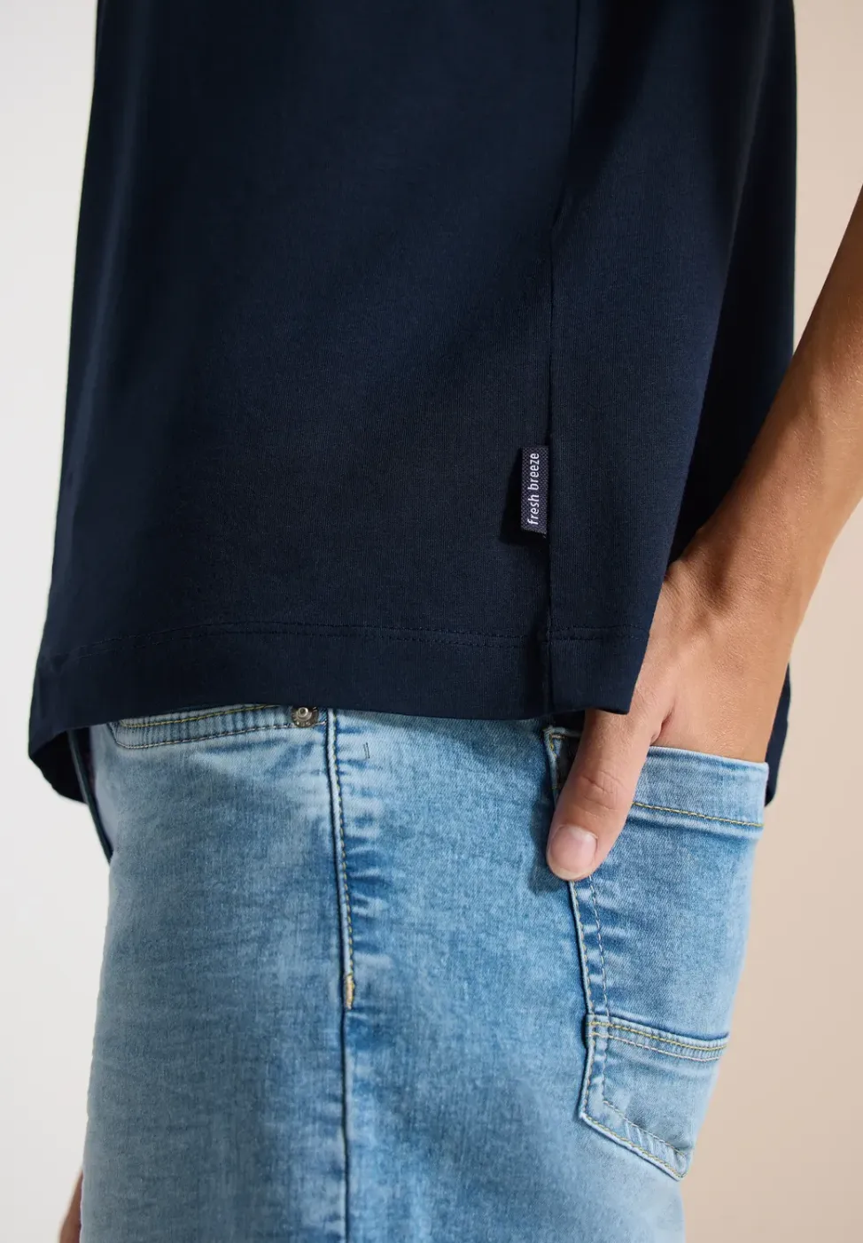 Shirt met geribde details