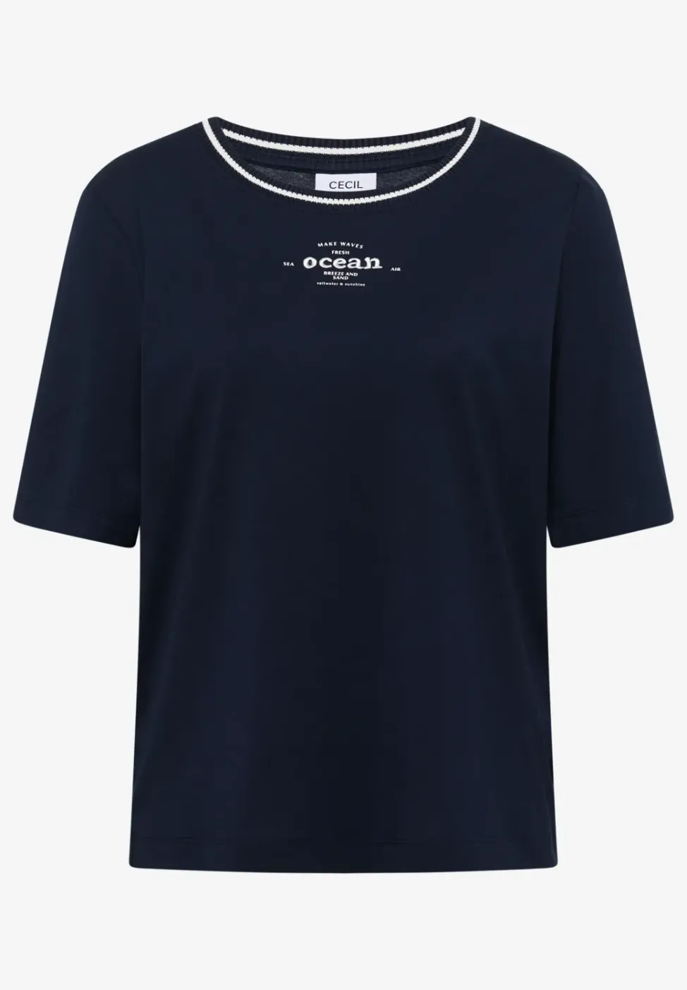 Shirt met geribde details