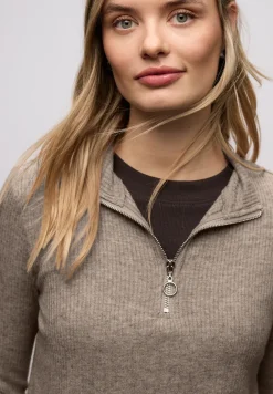 Shirt met geribde structuur