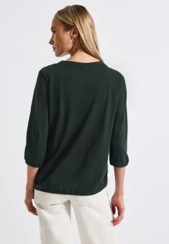 Shirt met gespleten hals