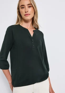 Shirt met gespleten hals