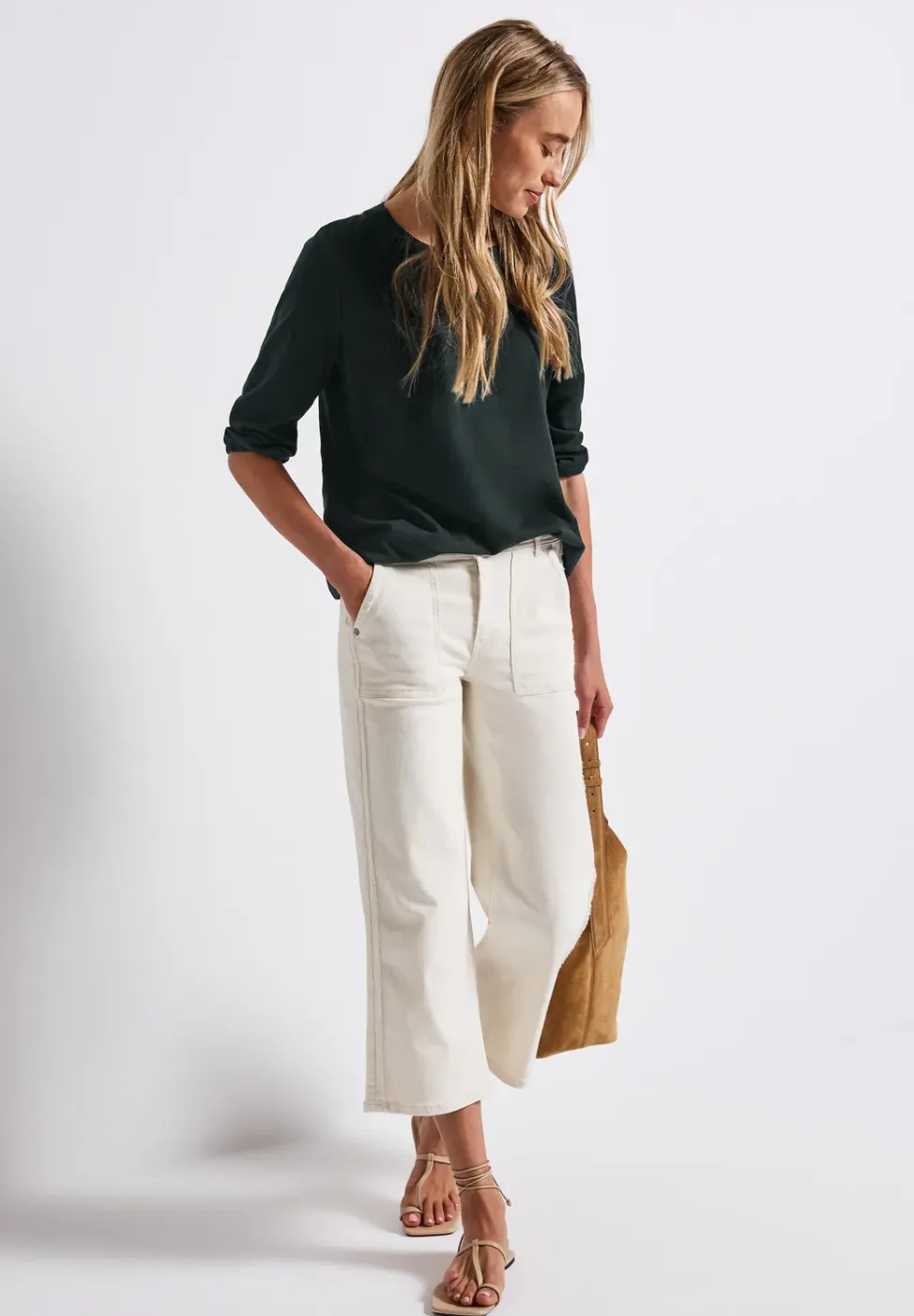 Shirt met gespleten hals
