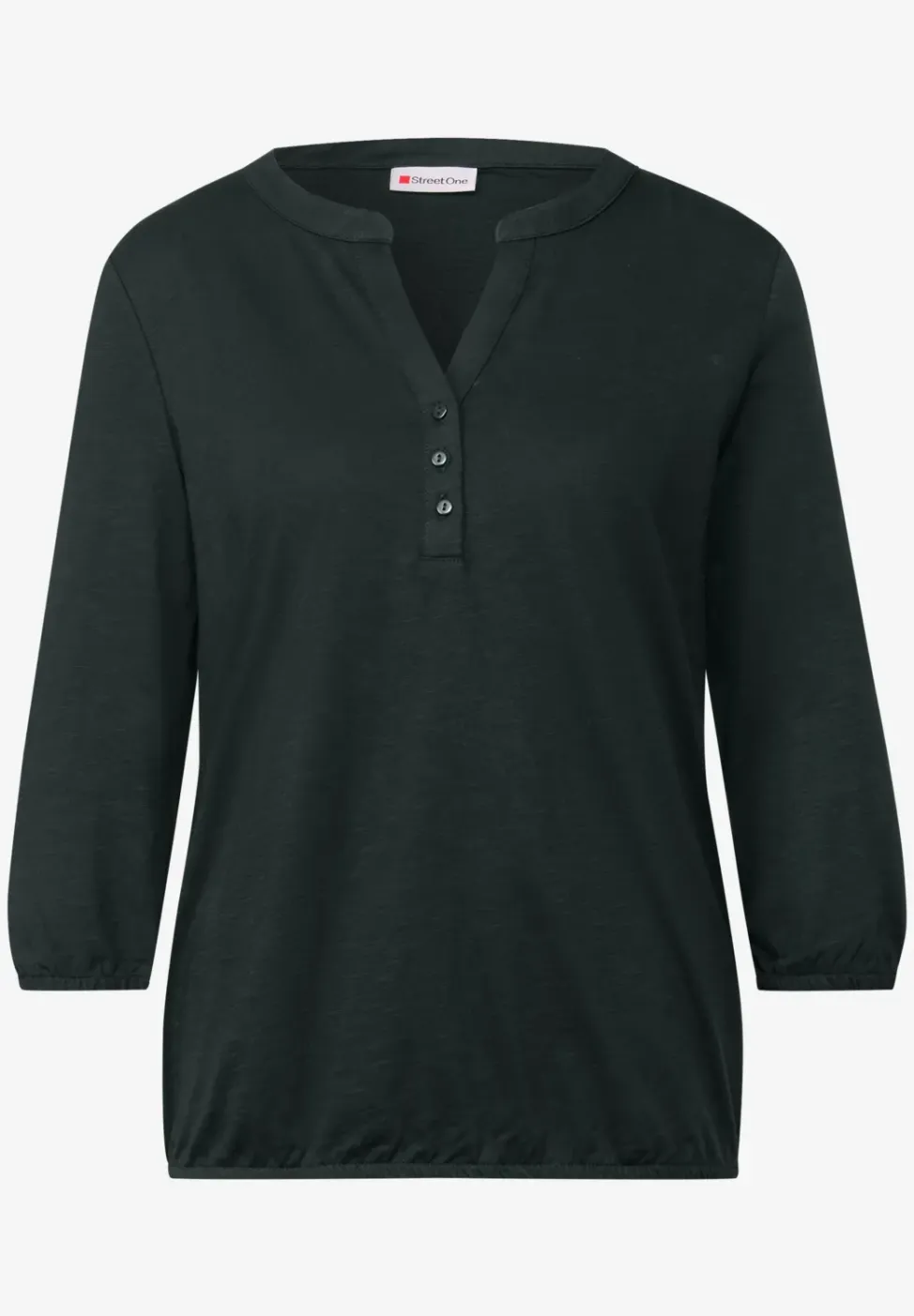 Shirt met gespleten hals