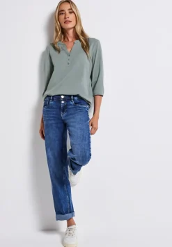 Shirt met gespleten hals