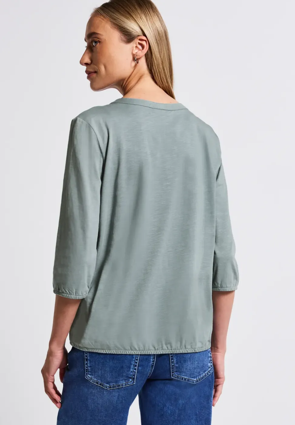 Shirt met gespleten hals