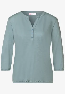 Shirt met gespleten hals