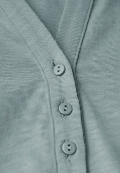 Shirt met gespleten hals