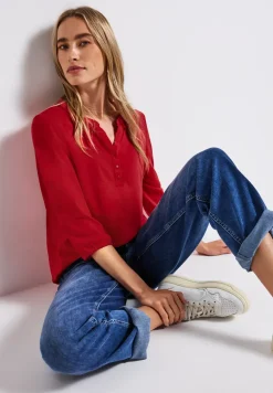 Shirt met gespleten hals