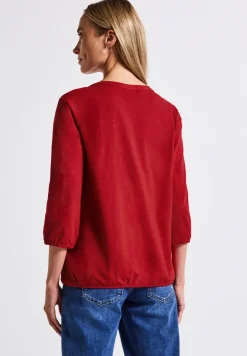 Shirt met gespleten hals